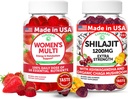 Lunakai USA Made Womens Multivitamin & Shilajit Gummies Bundle - Energi, Immun & Vitality Support - Naturlig smag - 60 Non- GMO Gummies Hver