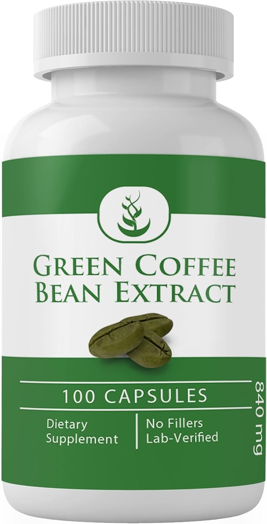 PURE ORIGINAL INGREDIENES Green Coffee Bean Extract, (100 kapsler) Altid ren, ingen tilsætningsstoffer eller fyldstoffer, Lab Verified