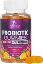 Probiotiske gummier til kvinder & mænds fordøjelsesmæssige sundhed, 5 Millioner CFU, Bedste daglige Probiotika Gummy til vaginal, immunforsvar & Gut sundhed, understøtter lejlighedsvis Forstoppelse Gas & Bloating, 60 Gummies