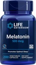 Life Extension Melatonin, 500 mcg - forsigtigt fremmer søvn, lav dosis, værdi størrelse - ikke-GMO, Gluten- fri, vegetar - 200 kapsler