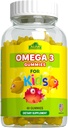 ALFA VITAMINS Omega 3 Kids Gummies, Understøtter Brain Development, Heart Health & Vision, Let at tygge, Omega 3 supplement til børn, Orange smag, Ingen Fishy Taste, 3 Gummies Daily, 60 Gummies