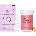 Rael Bundle - Overnatning Spot Cover Pimple Patches (104 Greve) & PMS supplement til kvinder (28 Kapsler)
