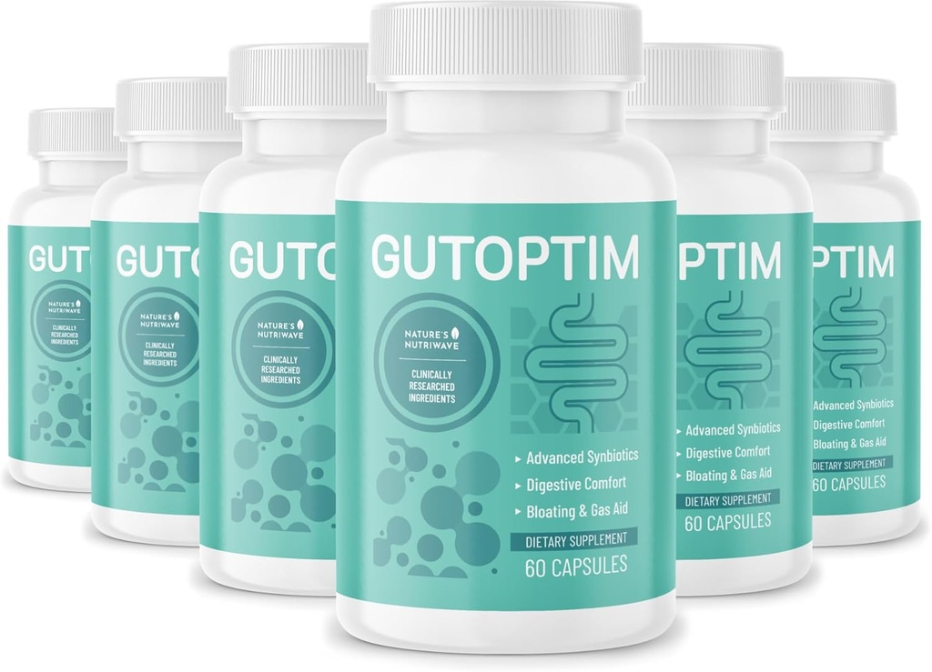 GutOptim Probiotic & Prebiotic Capsules Note 124; Pre and Probiotics for Synbiotic Gut Health & Bloating Relief for Women & Men