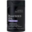 Sports Research Vegan Flaxseed Oil (1200mg) Urte supplement med Plant- baserede ALA Omega 3 - Vegan Certified & Non- GMO Verified - Gluten, Soy & Carrageenan Free (180 Veggie Softgels)