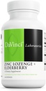 DAVINCI Labs Zink Lozenge + Elderberry - tillæg til støtte immunsystem, sunde lunger og hals vævninger * - med vitamin D3, zink, hyldebær & mere - Lemon Flavor - 60 Lozenges
