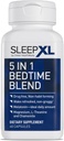 SleepXL Sleep Supplement Non- Habitat-Formulering Formel - Falde Asleep Hurtigere & Sove Længere - 5 vigtigste ingredienser omfatter Melatonin, L- Theanine, Kamille, Magnesium & Vitamin B6 (60 kapsler, 30 Servere)