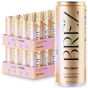 BREZ FLOW Lions Mane Mushroom Drink, 48- Pack, Non- Infured, Adaptogens, Lempelse, Opløftning, og Social, Sparkling Lemon Elderflower Tonic 12 Fl oz