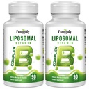 Liposomal B Complex designet til høj absorption B vitaminer med Cholin Inositol B1, B2, B3, B5, B6, Biotin, Folate, Metyleret B12- immunforsvar, energi, hjerne & hjerte Support 180 Softgels