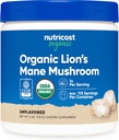 Nutricost Organic Lions Mane Mushroom Powder 4oz - Certificeret USDA Organic