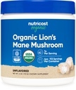 Nutricost Organic Lions Mane Mushroom Powder 4oz - Certificeret USDA Organic