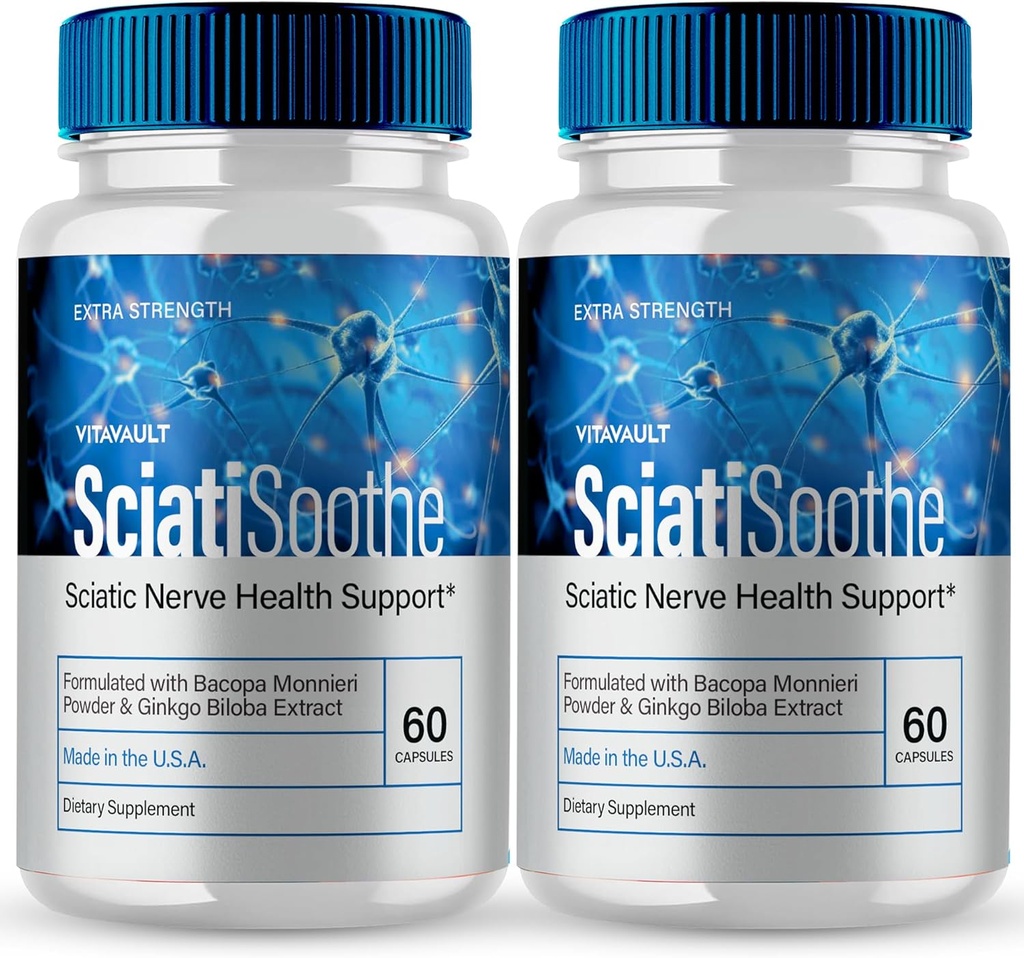 SciatiSoothe for Sciatica Capsules, Sciati Soothe Nerve Health Support, SciatiSoothe Supplement Advanced Formel, Nerve Support Pills - Maksimal styrke - SciatiSoothe Anmeldelser (2 Pack)