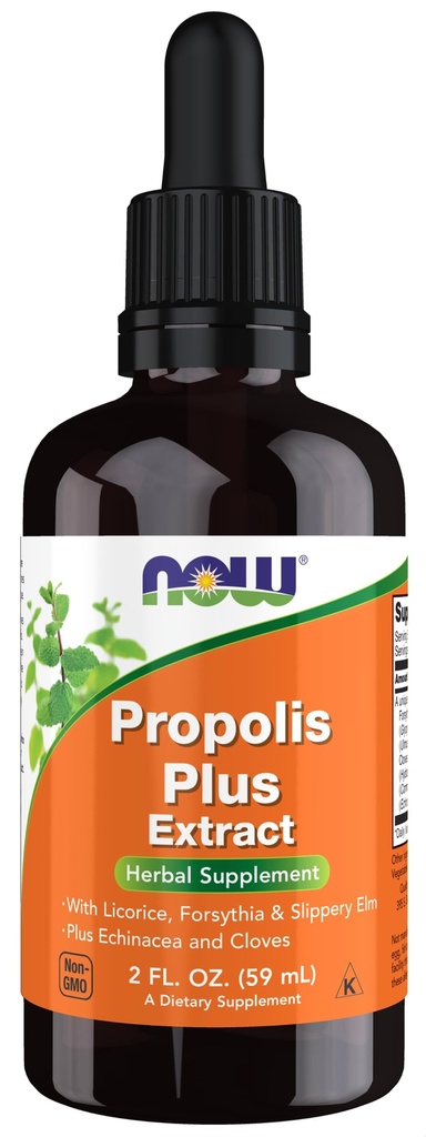 Now Foods Kosttilskud, Propolis Plus Uddrag Flydende med Dropper, Urte tillæg, 2 -Ounce