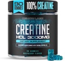 Creatin HCL 3000mg Per Servering - Hindbær Arv - Vegansk Gummies (90 Greve (Pack of 1), Hindbær)