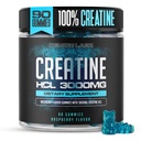 Creatin HCL 3000mg Per Servering - Hindbær Arv - Vegansk Gummies (90 Greve (Pack of 1), Hindbær)
