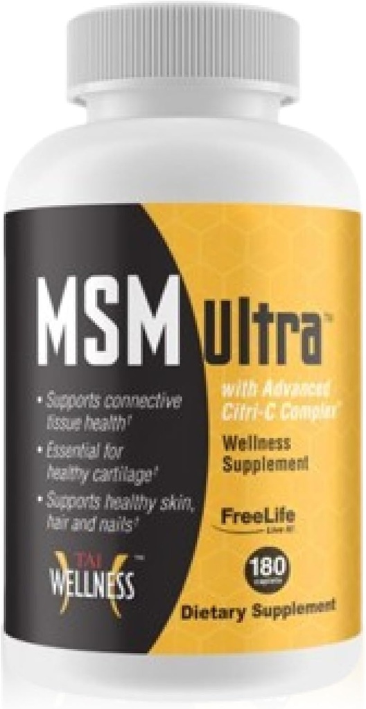 Youngevity Freelife MSM Ultra Beeg 124; 3000 mg MSM + Proprietary Citri- C Complex Blend + C-vitamin Beeg 124; Ultimate Methylsulfonylmethan Supplement Beeg 124; Knogler & Fælles Support