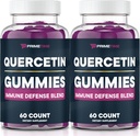 Primetime Sports Quercetin + Zink + vitamin C 1000mg Gummies Kosttilskud med Elderberry, Flavonoid Vitamin til børn voksne Immunitet, immunstøtte Gummy Booster Vegan (2 Pack) 60 Greve (pakke med 2)