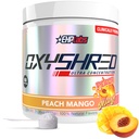 EHP Labs OxyShred Pre Workout Powder - Preworkout Powder med L Glutamin & Acetyl L Carnitin, Energy Boost Drink - Peach Mango, 60 Servere