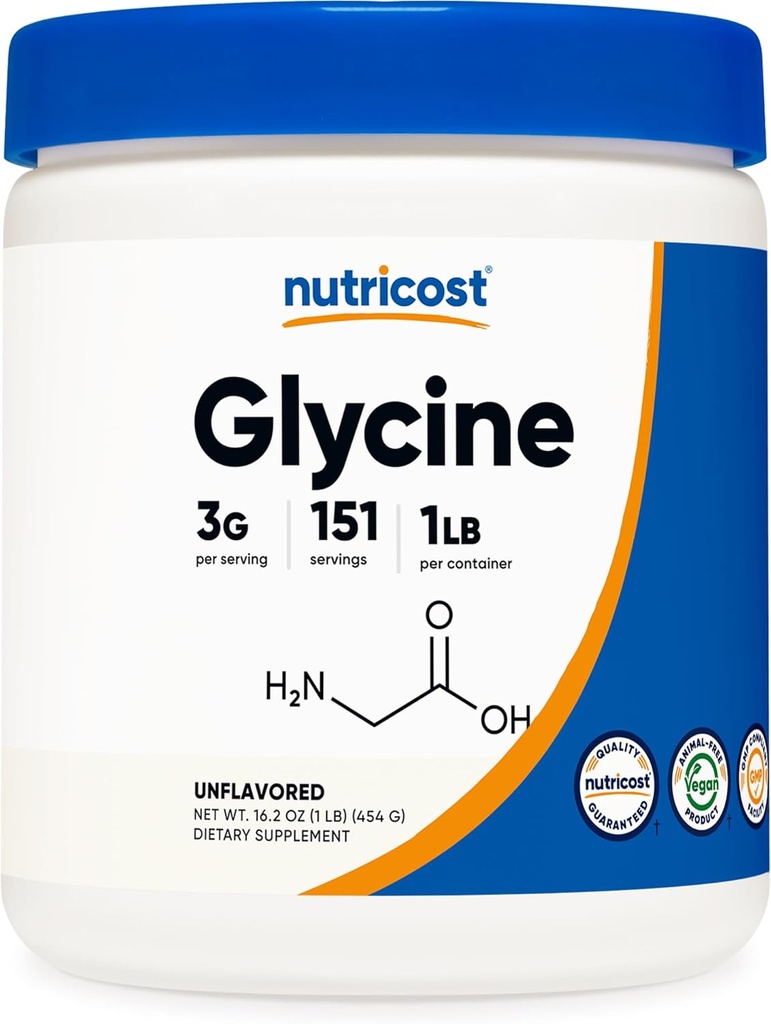 Nutricost Glycin Powder 1lb - Non- GMO, Gluten Free