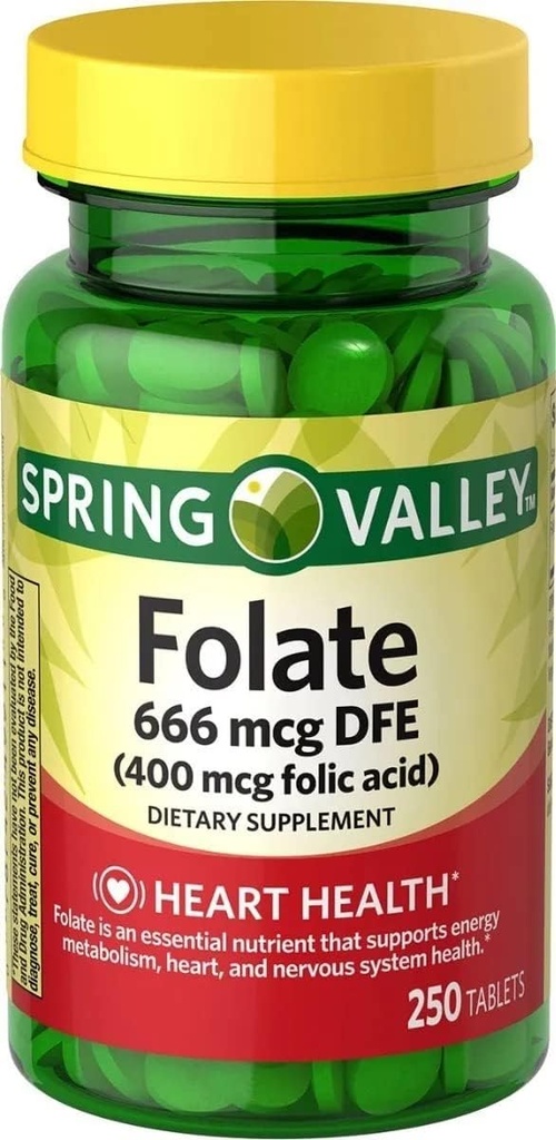 Spring Valley, folinsyre 400 MCG, 250 Tæl
