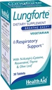 HealthAid LungForte 30 tabletter - Daily Antioxidant Lung Support med NAC, Resveratrol, Olive Leaf, Thyme & Vitaminer A, C & D3 - Vegetarisk, Ikke-GMO