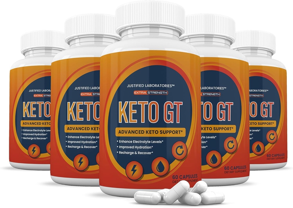 (5 Pack) Keto GT Keto piller 1275MG Ny & forbedret formel Indeholder Apple Cider Vineddike Ekstra Virgin Olivenolie Powder Green Tea Leaf 300 kapsler