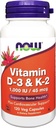 Now Foods Vitamin D-3 & K-2 - 120 Veg kapsler