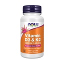 Now Foods Vitamin D-3 & K-2 - 120 Veg kapsler