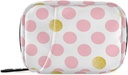 Pink Golden Polka Dots Pill Box 7 Dag Pill Case Rejsepose Pill Organizer Bag med lynlås Portable ugentlige sag Kompakt størrelse for Vitamin Supplement Holder