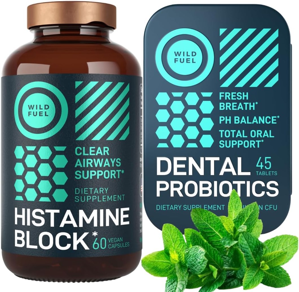 WILD FUEL Tandprobiotika Mint og Histamine Blocker Allergi Relief og oral sundhed Bundle