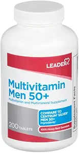 Leader Mænds 50 + Multivitamin tabletter 200 Ct. Daglig Wellness for mænd Over 50