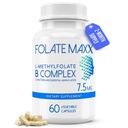 L- Methylfolat + B12 Methylcobalamin & B6 Blend (7, 5 mg) - 60 kapsler - Active B- Complex with Cofaktors & Essential Aminoacids - Non GMO, Gluten Free, No Fillers