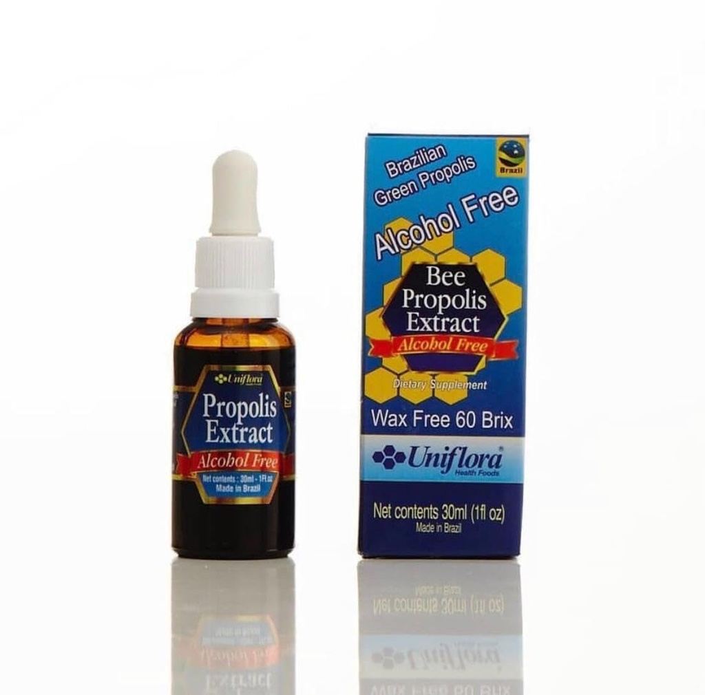 Uniflora Brasiliansk Green Bee Propolis - 60 Brix - Alkohol- Free Liquid Extract - 30ml flasker (pakke med 6)