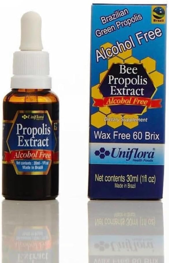 Uniflora Brasiliansk Green Bee Propolis - 60 Brix - Alkohol- Free Liquid Extract - 30ml flasker (pakke med 6)