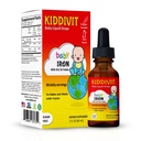 Kiddivit Baby Iron Liquid Drops med vitamin B12 & Folate - Tunge Iron Support - 60 Daily Servering, Inulin Forstærket Prebiotic Fiber - Sukker fri, Gluten fri, Vegetarisk, 2oz