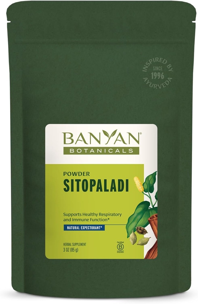 Banyan Botanicals Sitopaladi Powder - Organic immunsupport Supplement - Ayurvedic Formel for sunde lunger og respiration * - 3 oz. - Sustainable Sourced Non- GMO Vegan