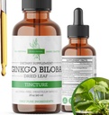 Ginkgo Biloba Extract Liquid 2 Fl Oz, Kosttilskud til hjernefunktion og hukommelse, Alkoholfri, Vegan - 2 Fl Oz