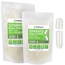 XPRS Nutra Vegan Størrelse 1 Separated Kapsler - 1000 Count Clear Premium Tomme Kapsler Separeret i poser - Piller 1 for DIY Supplement Fyldning