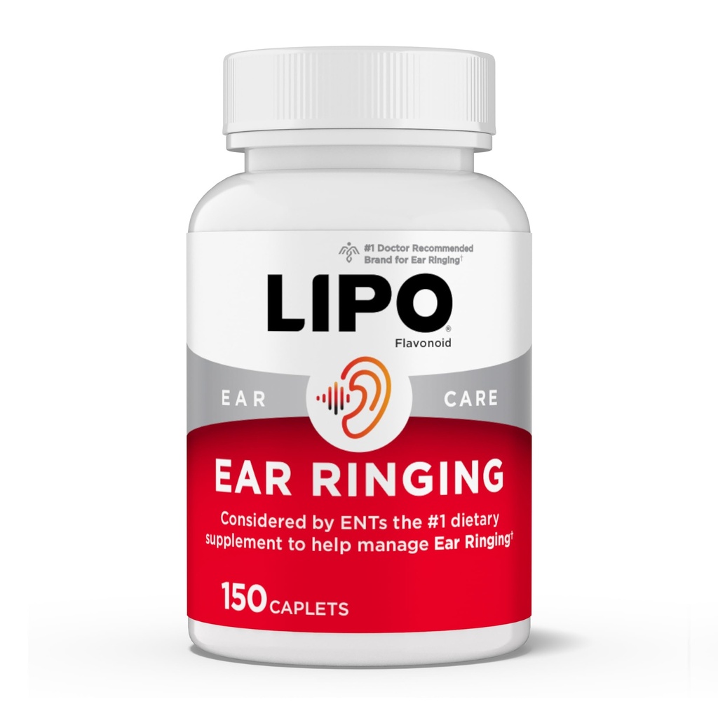 Lipo- Flavonoid Plus Tinnitus Relief - Doctor- Anbefalet til Ringøre - Klinisk-Proven Lemon Bioflavonoid Complex med vitaminer C, B1, B2, B6, B12, & Calcium - 150 kapsler