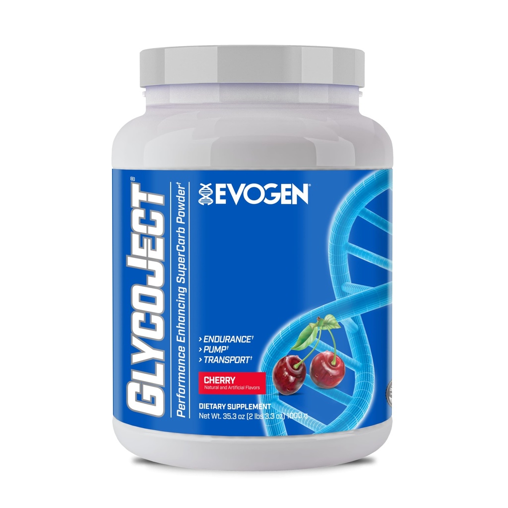 Evogen GlycoJect - Super Carb pulver • 124; Rapid Absorption for PreWorkout • 124; Carbohydrat pulver til Endurance • 124; Post- Workout • Pre Workout • Pulver til mænd & kvinder • 124; Kirsebær • 124; 37 Servering