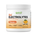 Fokus + Orange Nootrop Electrolyte: Hydration & Brain Support for Cognitive Enhancement, Hukommelse, Koncentration - Citicolin, Organisk Koffein, Methyl B12 - Made in USA