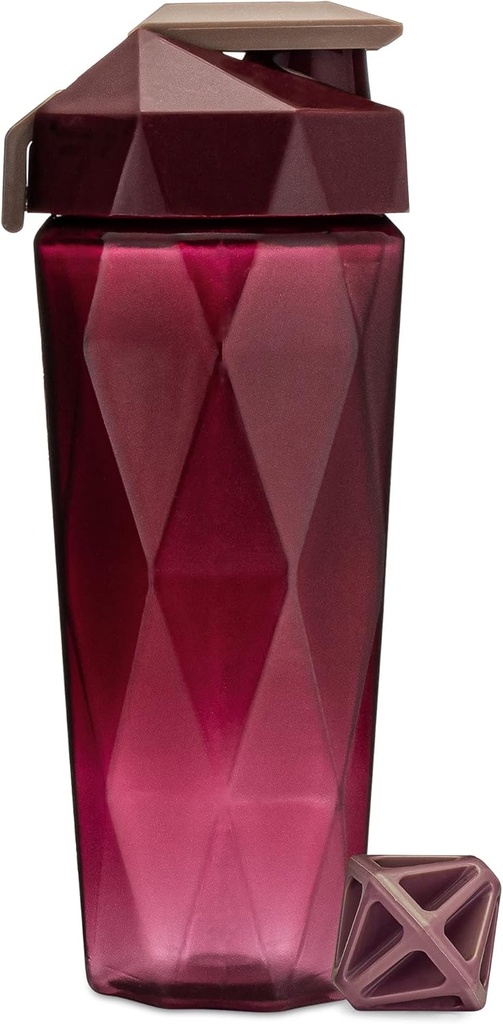 Klassisk 28 oz Blender Shaker Bottle 124; Protein Shaker Bottle med Diamond Agitator; Shaker Cup med carriing Handle og Opvaskersikkert 124; Maroon - 28 -Ounces