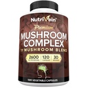 Nutropin Premium Mushroom Supplement 2600 mg- Flaske 120 Capsules- 11 Nootrop Mushroom Complex - Lions Mane, Cordyceps, Chaga, Reishi, Tyrkiet Tail, Maitake, Shiitake, Agaricus, White Button, Oyster