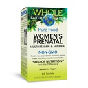 Naturlige faktorer hele Jorden & Hav, Kvinder Prenatal Multivitamin og Mineral, Hele fødevarer supplement, Vegan, 60 tabletter