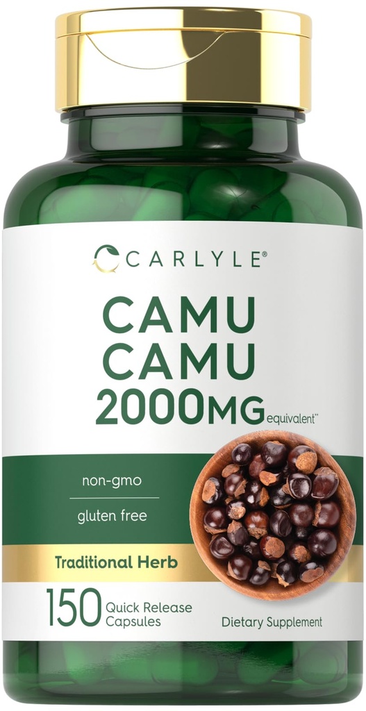 Carlyle Camu Camu med C-vitamin: 124; 2000mg: 124; 150 Kapsler: 124; Herb Extract Supplement: 124; Myrciaria Dubia: 124; Non- GMO og gluten fri
