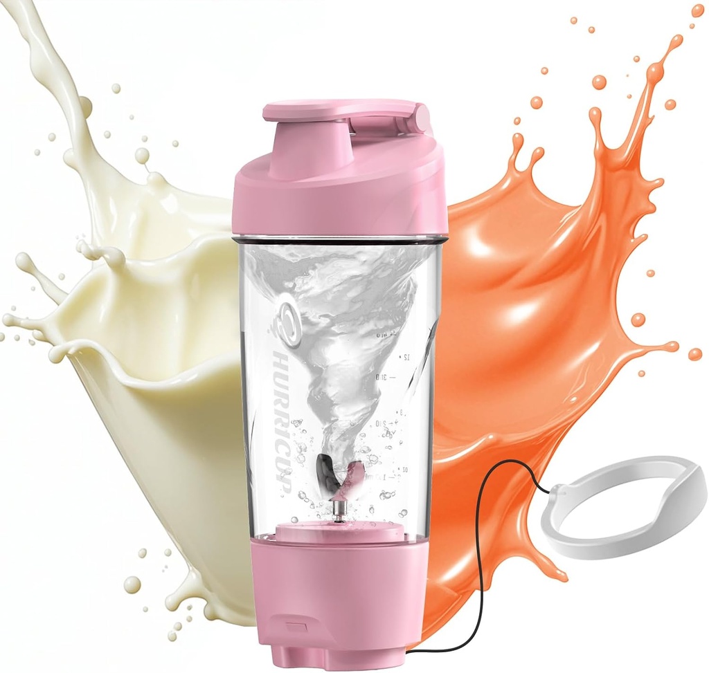 Hurricup 22 Oz Protein Shaker Flaske til Protein Mixes, BPA Free Protein Shaker Cups til Protein Shakes, Whey Powder Smoothie Cup til Preworkout Mixer Flaske, Gym Tilbehør til kvinder og mænd, Pink