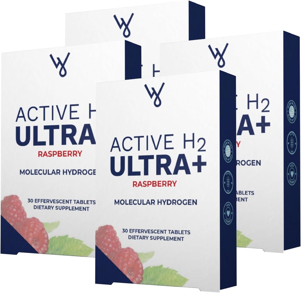 Aktiv H2 Ultra + Hydrogen vand Tablet, Naturlig Hindbær. Optimer sundhed, Support Immunitet, og Balance Antioxidanter med fordele ved Molekylær Hydrogen 240 Servere