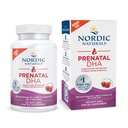 Nordic Naturals Prenatal DHA, Strawberry - 120 Soft Gels - 830 mg Omega-3 + 400 IE D3-vitamin - understøtter hjernens udvikling hos spædbørn under graviditet og amning - non-GMO - 60 Servering