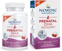 Nordic Naturals Prenatal DHA, Strawberry - 120 Soft Gels - 830 mg Omega-3 + 400 IE D3-vitamin - understøtter hjernens udvikling hos spædbørn under graviditet og amning - non-GMO - 60 Servering