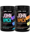 Jacked Factory X John Wick - Wick Mode Pre Workout Powder - Intense Energy, Battle- Ready Focus, Ustoppelig engagement, og Sheer Will - Baba Yaga Blue Raz & Sidste Tropical Sunrise