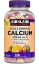 Kirkland Signature Chewable Calcium med vitamin D3 Voksen Gummies, 120 ct x 1 flaske
